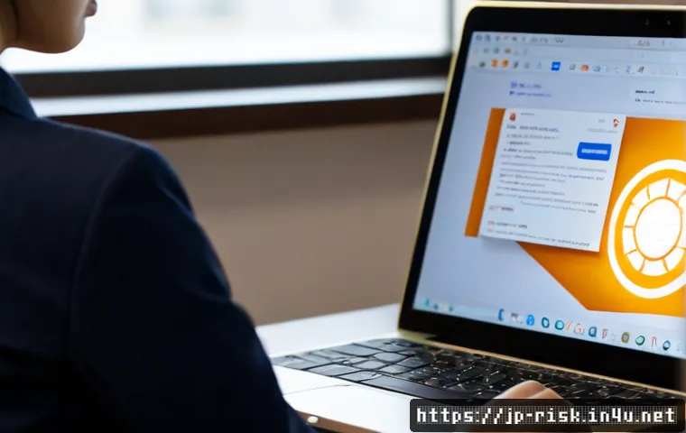 스팸 메일 탐지 기술 발전 - Photorealistic modern Japanese office, middle-aged professional reviewing a clean email inbox interf...